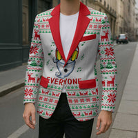 Funny Santa Music Is For Everyone Christmas Blazer Xmas Holiday Patterns - Wonder Print Shop