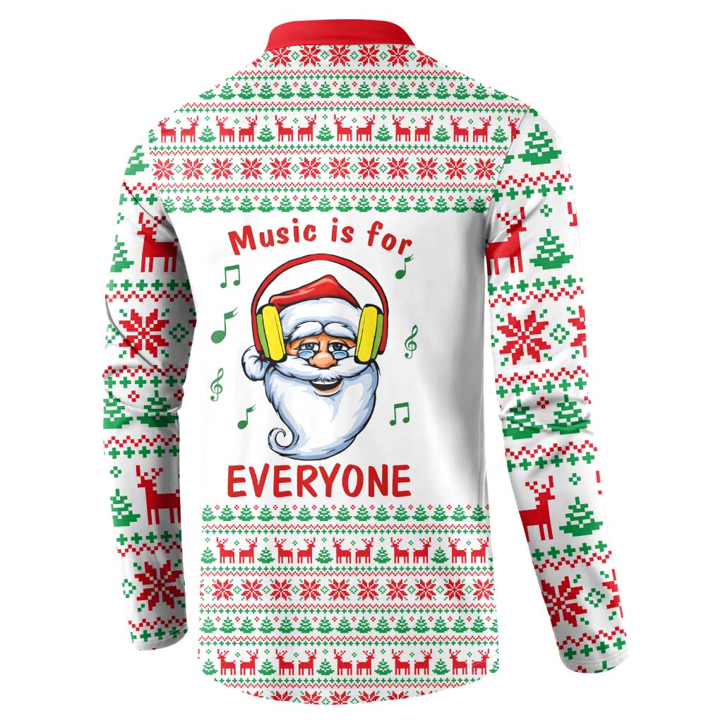 Funny Santa Music Is For Everyone Christmas Button Sweatshirt Xmas Holiday Patterns - Wonder Print Shop