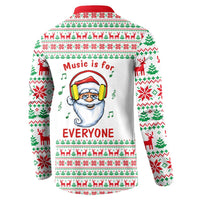 Funny Santa Music Is For Everyone Christmas Button Sweatshirt Xmas Holiday Patterns - Wonder Print Shop