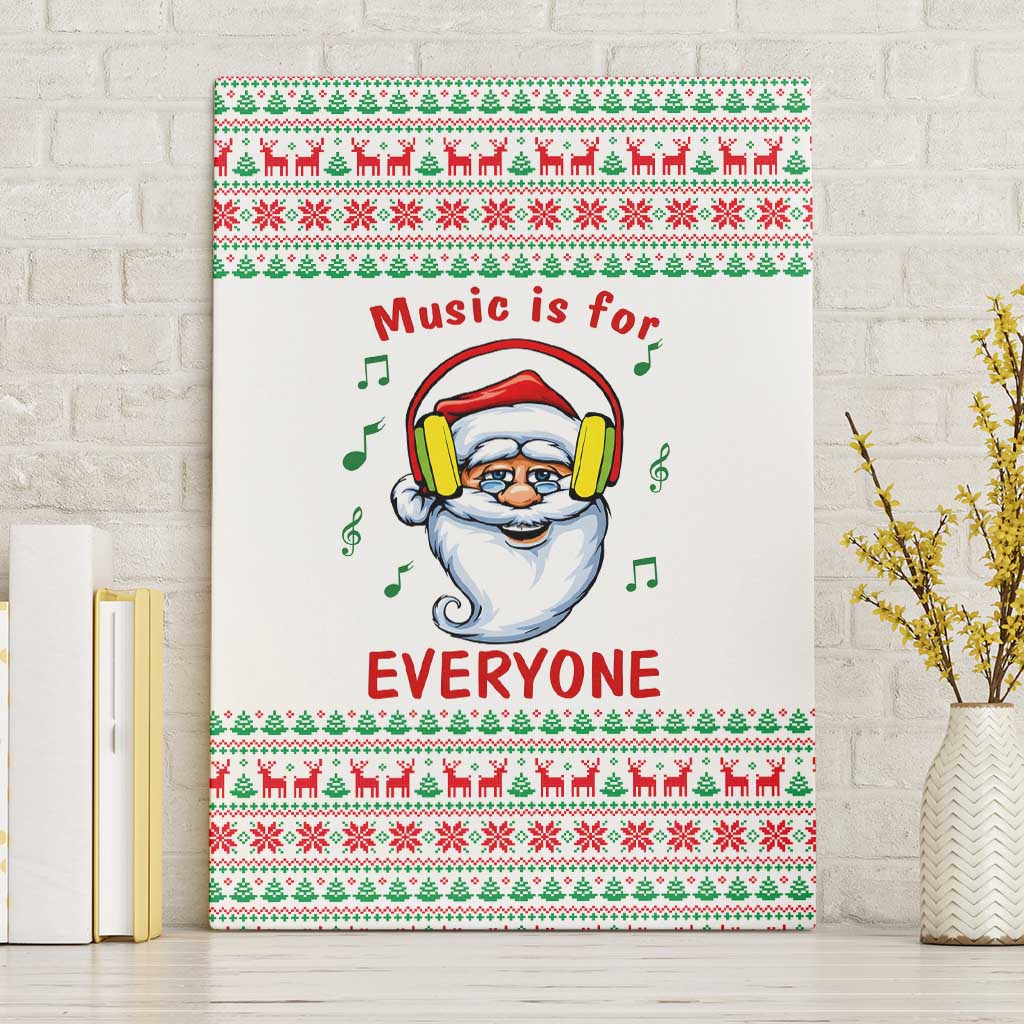 Funny Santa Music Is For Everyone Christmas Canvas Wall Art Xmas Holiday Patterns - Wonder Print Shop
