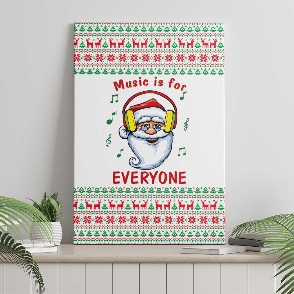 Funny Santa Music Is For Everyone Christmas Canvas Wall Art Xmas Holiday Patterns - Wonder Print Shop