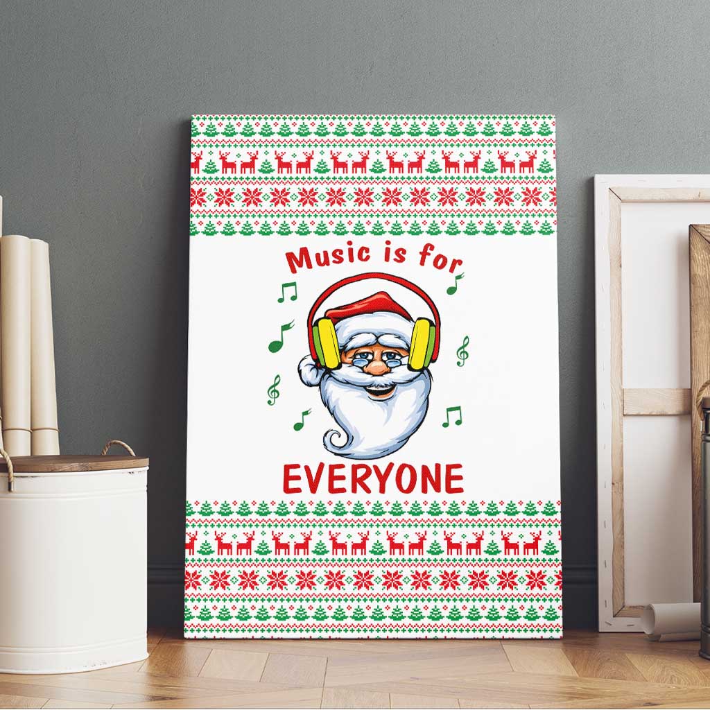 Funny Santa Music Is For Everyone Christmas Canvas Wall Art Xmas Holiday Patterns - Wonder Print Shop