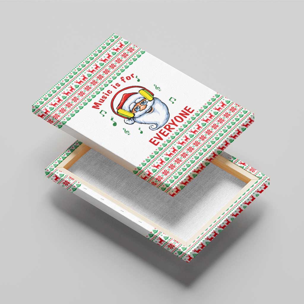 Funny Santa Music Is For Everyone Christmas Canvas Wall Art Xmas Holiday Patterns - Wonder Print Shop