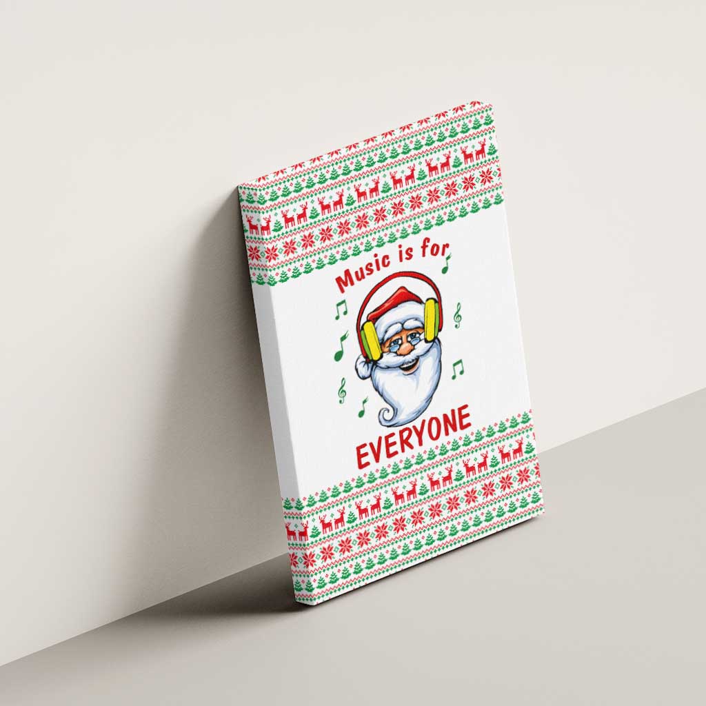 Funny Santa Music Is For Everyone Christmas Canvas Wall Art Xmas Holiday Patterns - Wonder Print Shop