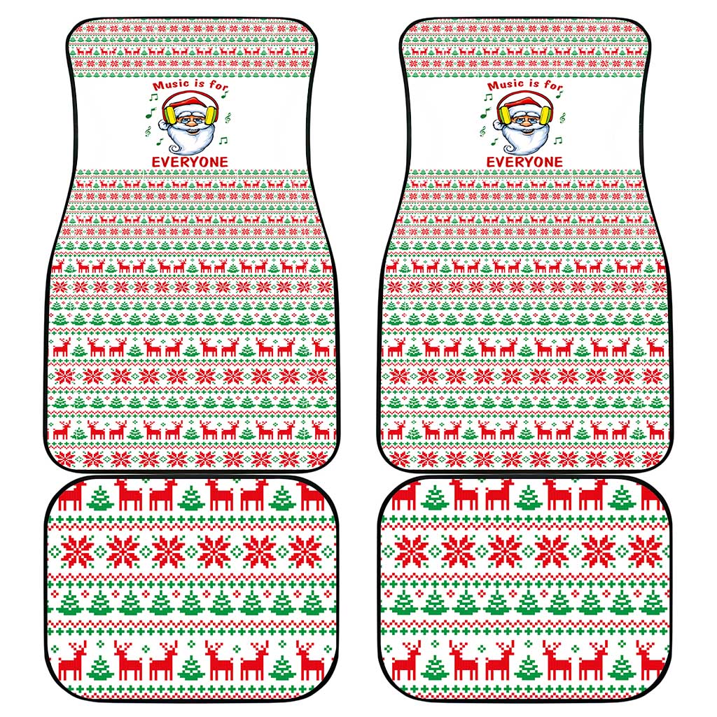 Funny Santa Music Is For Everyone Christmas Car Mats Xmas Holiday Patterns - Wonder Print Shop