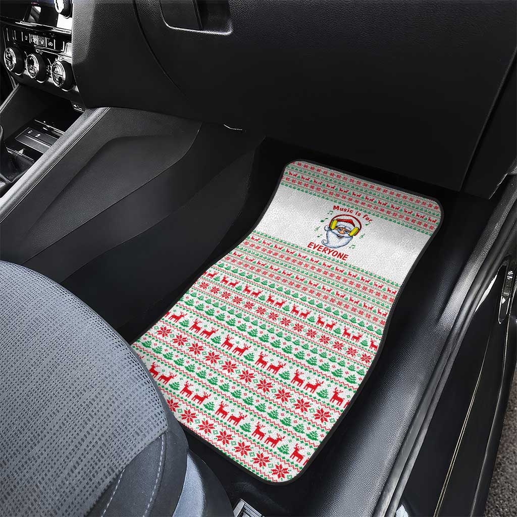 Funny Santa Music Is For Everyone Christmas Car Mats Xmas Holiday Patterns - Wonder Print Shop