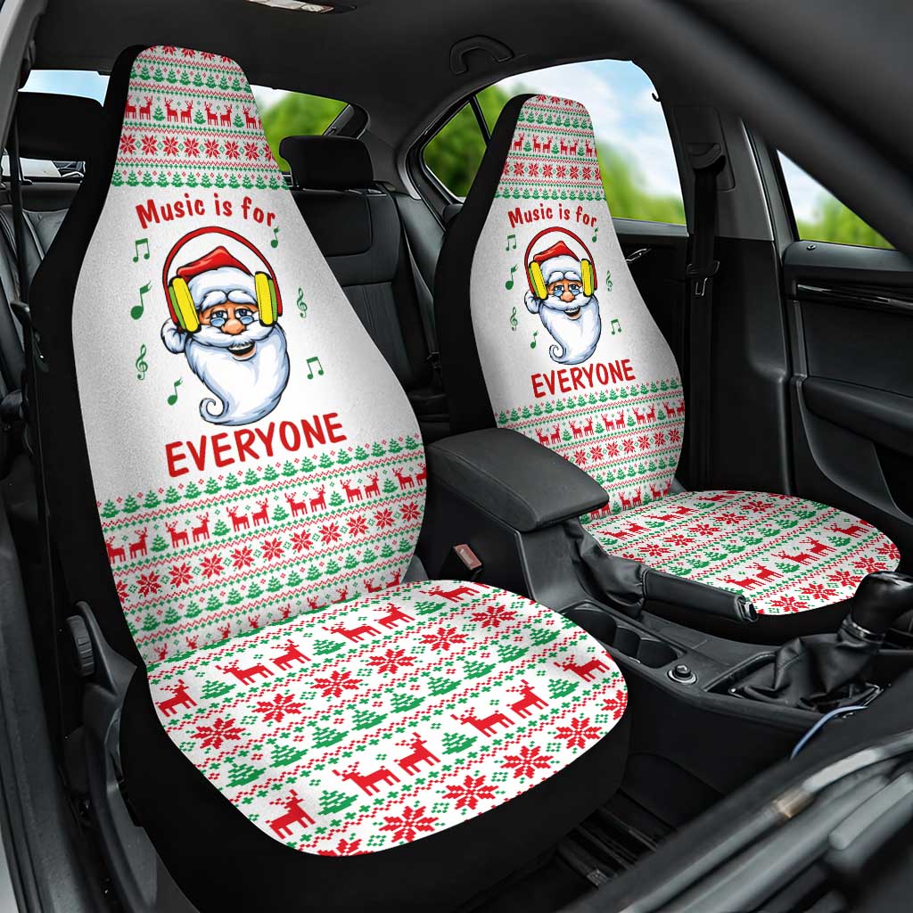 Funny Santa Music Is For Everyone Christmas Car Seat Cover Xmas Holiday Patterns - Wonder Print Shop