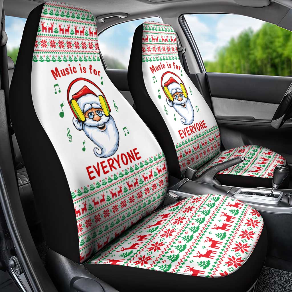 Funny Santa Music Is For Everyone Christmas Car Seat Cover Xmas Holiday Patterns - Wonder Print Shop