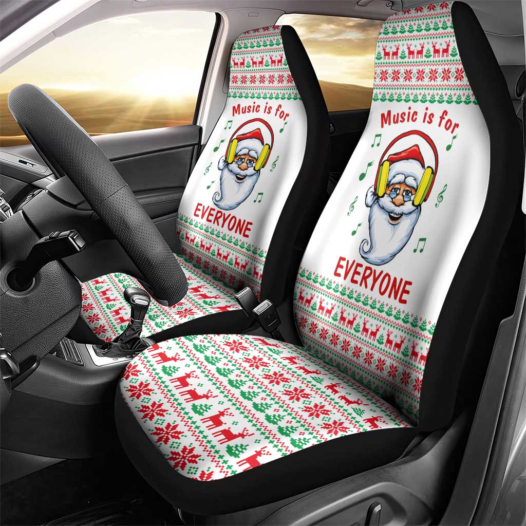 Funny Santa Music Is For Everyone Christmas Car Seat Cover Xmas Holiday Patterns - Wonder Print Shop