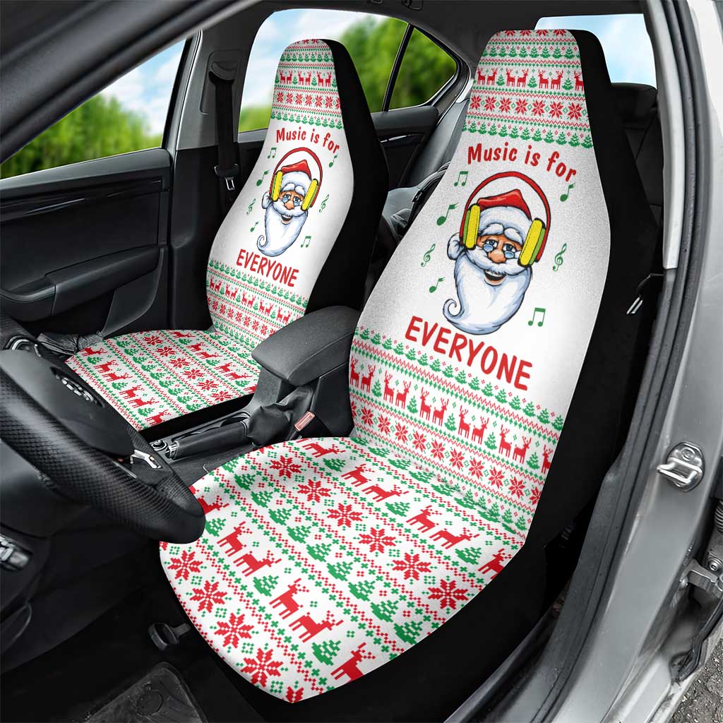 Funny Santa Music Is For Everyone Christmas Car Seat Cover Xmas Holiday Patterns - Wonder Print Shop