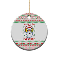 Funny Santa Music Is For Everyone Christmas Ceramic Ornament Xmas Holiday Patterns - Wonder Print Shop
