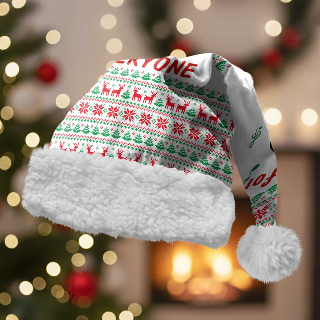 Funny Santa Music Is For Everyone Christmas Santa Hat Xmas Holiday Patterns - Wonder Print Shop