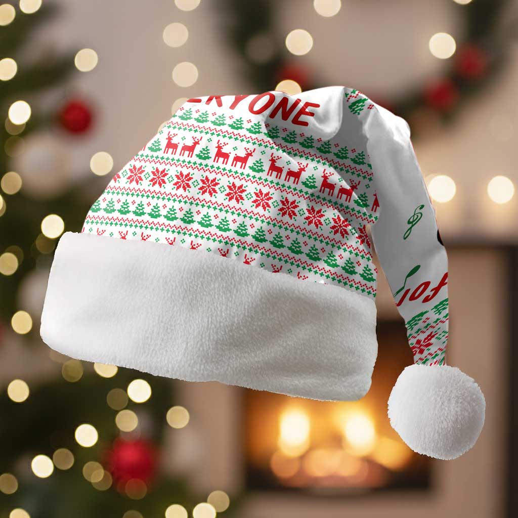 Funny Santa Music Is For Everyone Christmas Santa Hat Xmas Holiday Patterns - Wonder Print Shop
