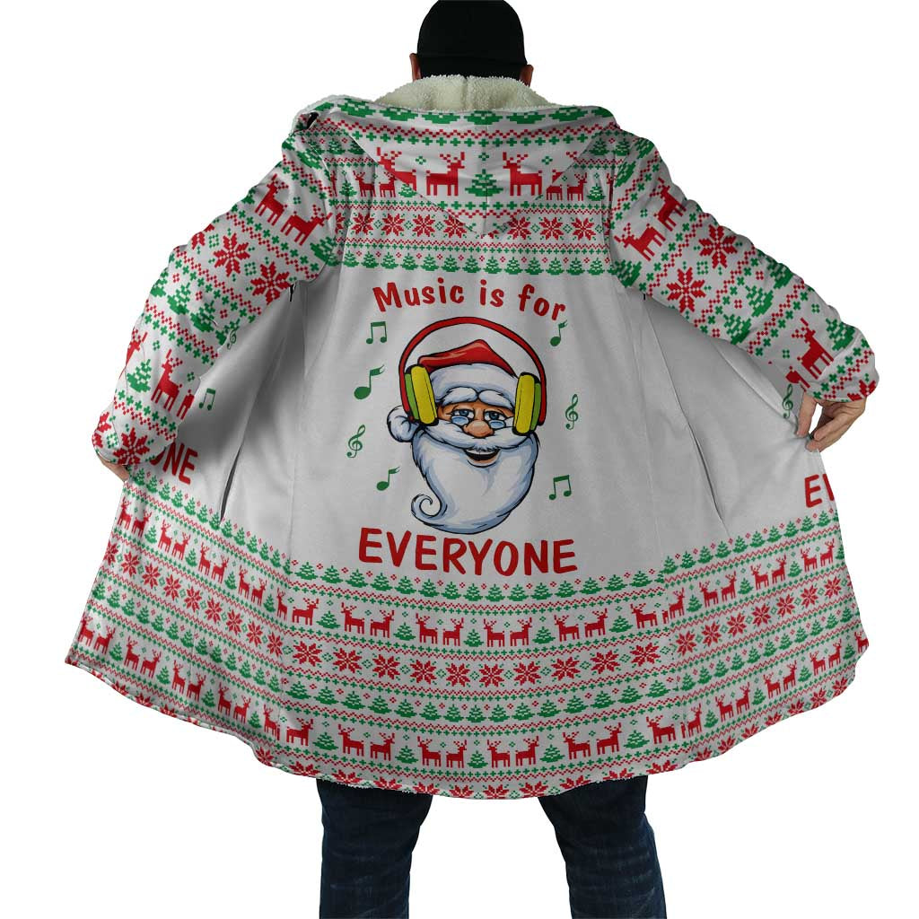 Funny Santa Music Is For Everyone Christmas Cloak Xmas Holiday Patterns - Wonder Print Shop