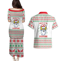 Funny Santa Music Is For Everyone Christmas Couples Matching Puletasi and Hawaiian Shirt Xmas Holiday Patterns - Wonder Print Shop