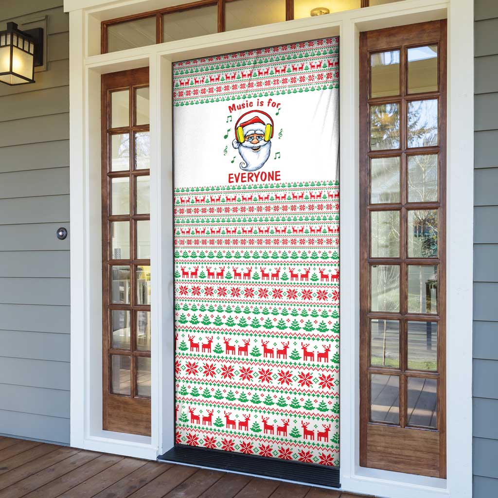 Funny Santa Music Is For Everyone Christmas Door Cover Xmas Holiday Patterns - Wonder Print Shop