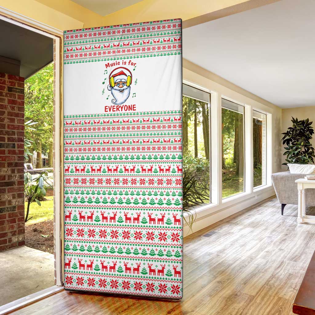 Funny Santa Music Is For Everyone Christmas Door Cover Xmas Holiday Patterns - Wonder Print Shop