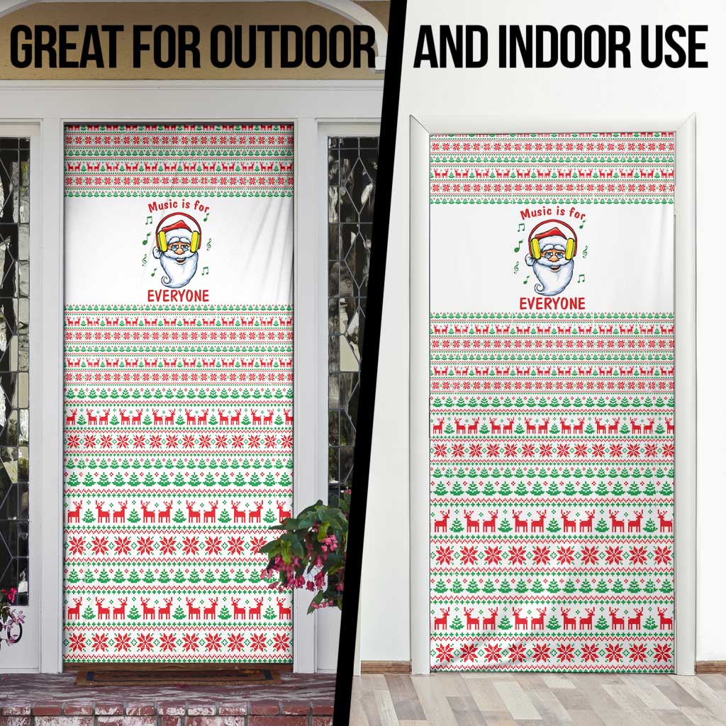 Funny Santa Music Is For Everyone Christmas Door Cover Xmas Holiday Patterns - Wonder Print Shop
