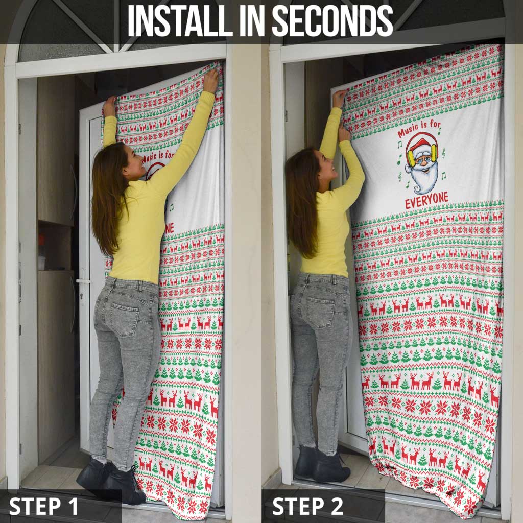 Funny Santa Music Is For Everyone Christmas Door Cover Xmas Holiday Patterns - Wonder Print Shop