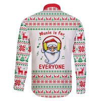 Funny Santa Music Is For Everyone Christmas Family Matching Long Sleeve Bodycon Dress and Hawaiian Shirt Xmas Holiday Patterns - Wonder Print Shop