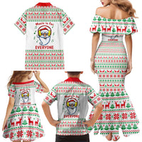 Funny Santa Music Is For Everyone Christmas Family Matching Mermaid Dress and Hawaiian Shirt Xmas Holiday Patterns - Wonder Print Shop