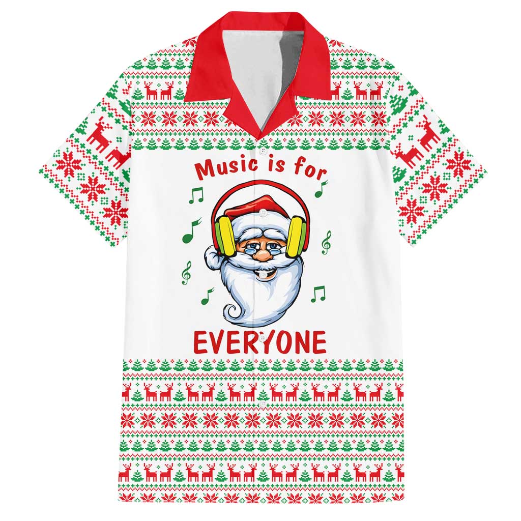 Funny Santa Music Is For Everyone Christmas Family Matching Puletasi and Hawaiian Shirt Xmas Holiday Patterns - Wonder Print Shop