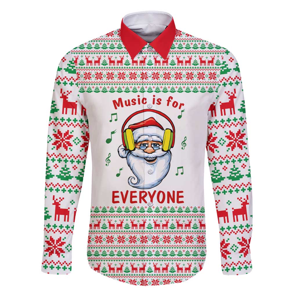Funny Santa Music Is For Everyone Christmas Family Matching Puletasi and Hawaiian Shirt Xmas Holiday Patterns - Wonder Print Shop