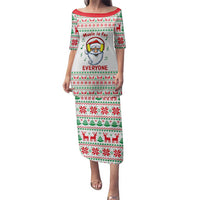 Funny Santa Music Is For Everyone Christmas Family Matching Puletasi and Hawaiian Shirt Xmas Holiday Patterns - Wonder Print Shop
