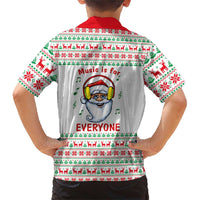 Funny Santa Music Is For Everyone Christmas Family Matching Short Sleeve Bodycon Dress and Hawaiian Shirt Xmas Holiday Patterns - Wonder Print Shop