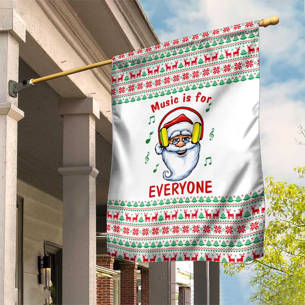 Funny Santa Music Is For Everyone Christmas Garden Flag Xmas Holiday Patterns - Wonder Print Shop