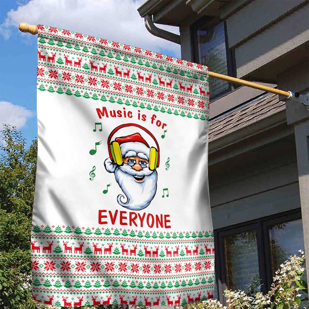 Funny Santa Music Is For Everyone Christmas Garden Flag Xmas Holiday Patterns - Wonder Print Shop