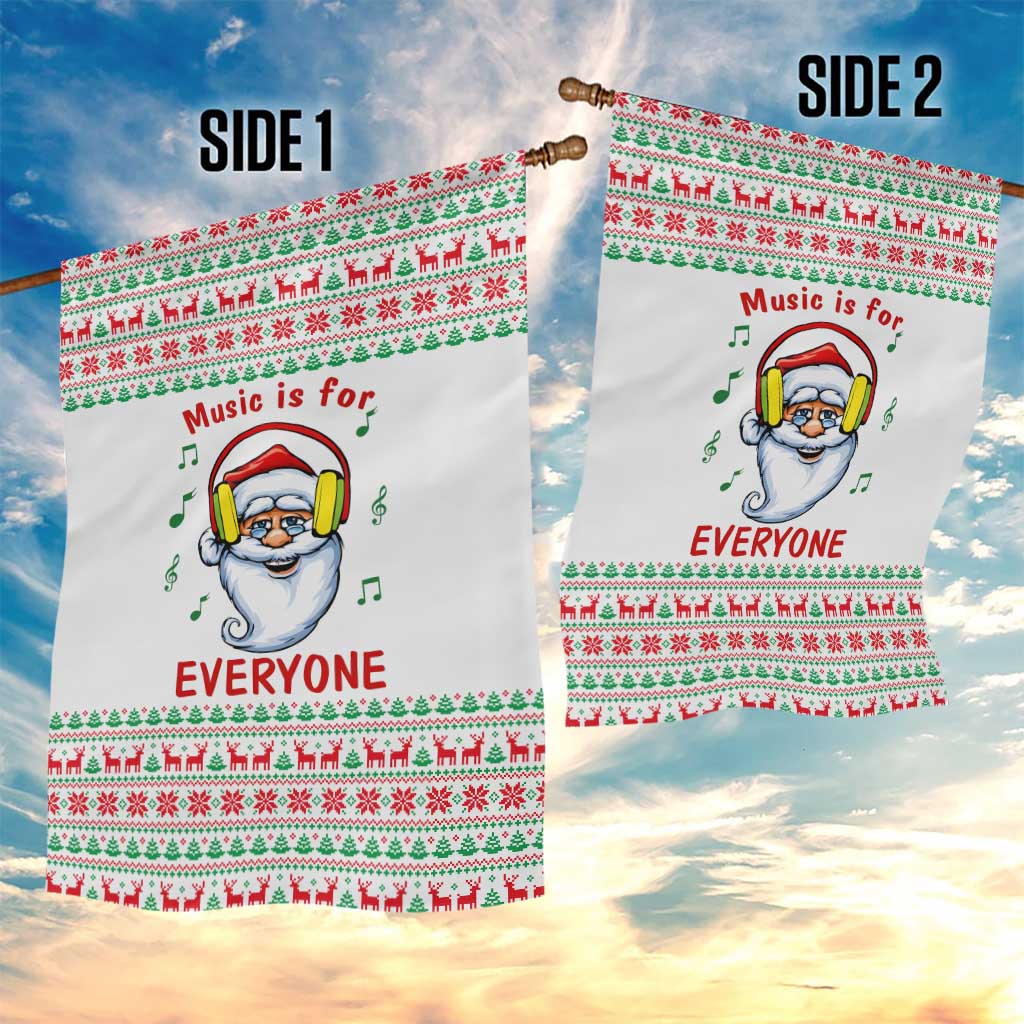 Funny Santa Music Is For Everyone Christmas Garden Flag Xmas Holiday Patterns - Wonder Print Shop