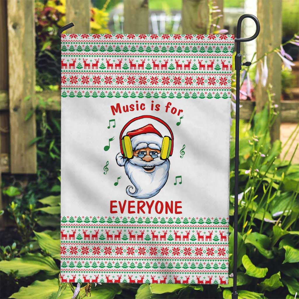 Funny Santa Music Is For Everyone Christmas Garden Flag Xmas Holiday Patterns - Wonder Print Shop