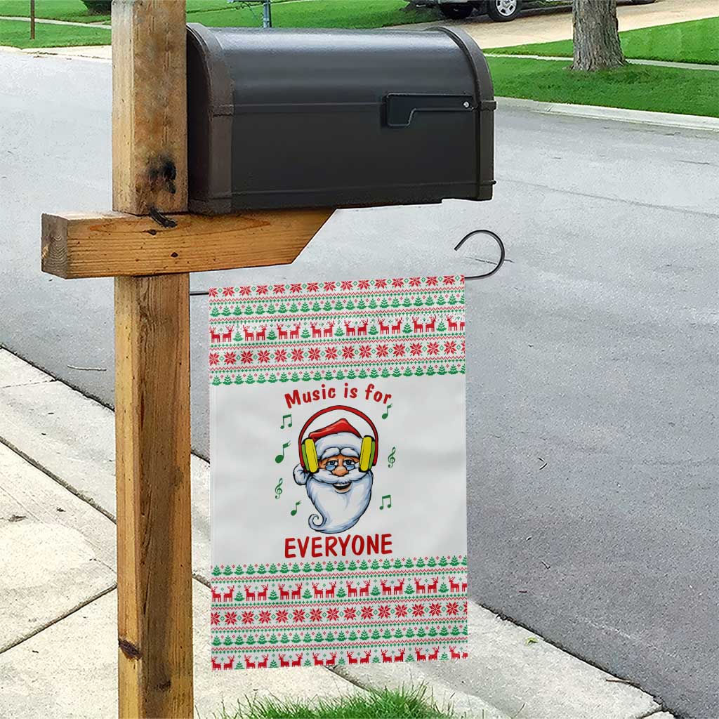 Funny Santa Music Is For Everyone Christmas Garden Flag Xmas Holiday Patterns - Wonder Print Shop