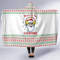 Funny Santa Music Is For Everyone Christmas Hooded Blanket Xmas Holiday Patterns - Wonder Print Shop