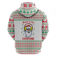 Funny Santa Music Is For Everyone Christmas Hoodie Xmas Holiday Patterns - Wonder Print Shop