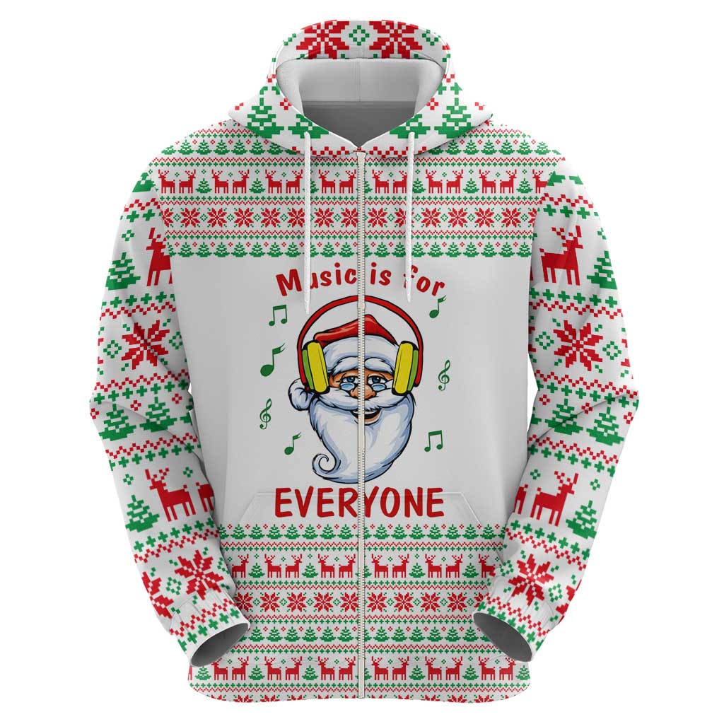 Funny Santa Music Is For Everyone Christmas Hoodie Xmas Holiday Patterns - Wonder Print Shop
