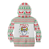 Funny Santa Music Is For Everyone Christmas Kid Hoodie Xmas Holiday Patterns - Wonder Print Shop