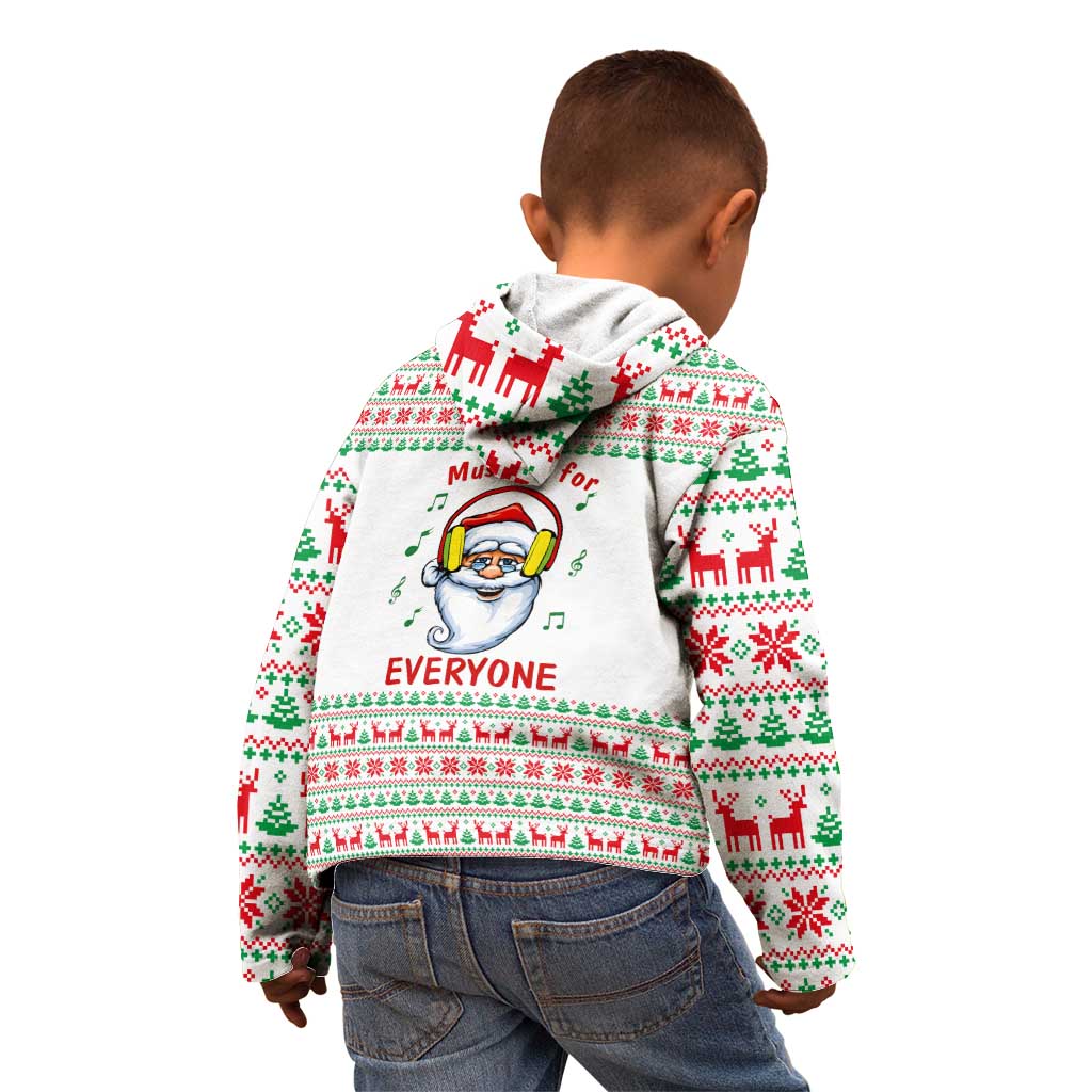 Funny Santa Music Is For Everyone Christmas Kid Hoodie Xmas Holiday Patterns - Wonder Print Shop