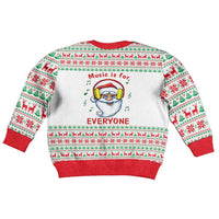 Funny Santa Music Is For Everyone Christmas Kid Ugly Christmas Sweater Xmas Holiday Patterns - Wonder Print Shop