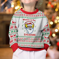 Funny Santa Music Is For Everyone Christmas Kid Ugly Christmas Sweater Xmas Holiday Patterns - Wonder Print Shop
