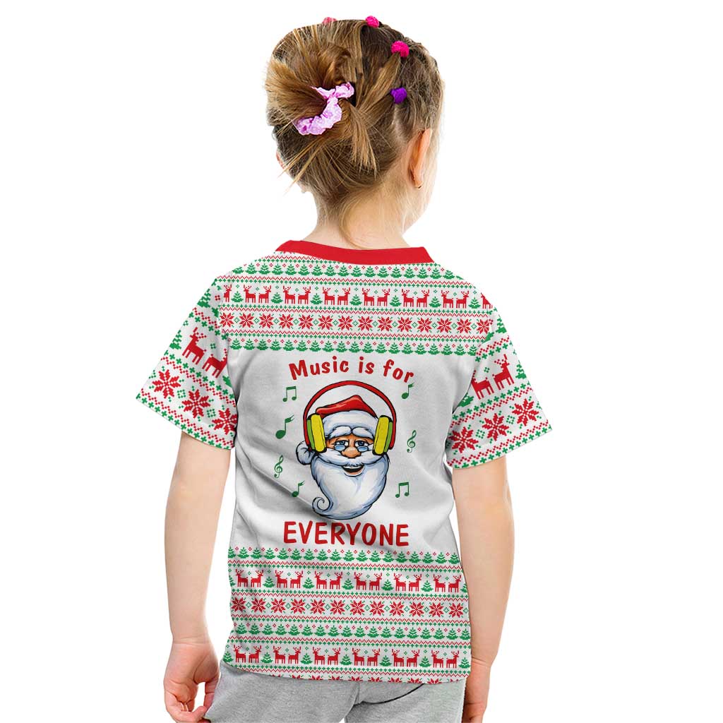 Funny Santa Music Is For Everyone Christmas Kid T Shirt Xmas Holiday Patterns - Wonder Print Shop