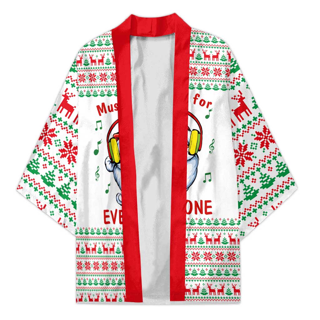 Funny Santa Music Is For Everyone Christmas Kimono Xmas Holiday Patterns - Wonder Print Shop
