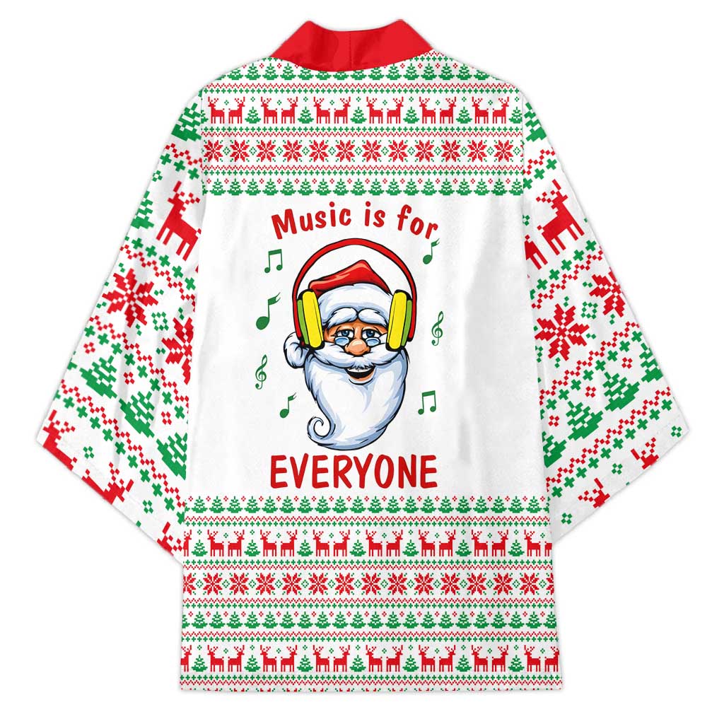Funny Santa Music Is For Everyone Christmas Kimono Xmas Holiday Patterns - Wonder Print Shop