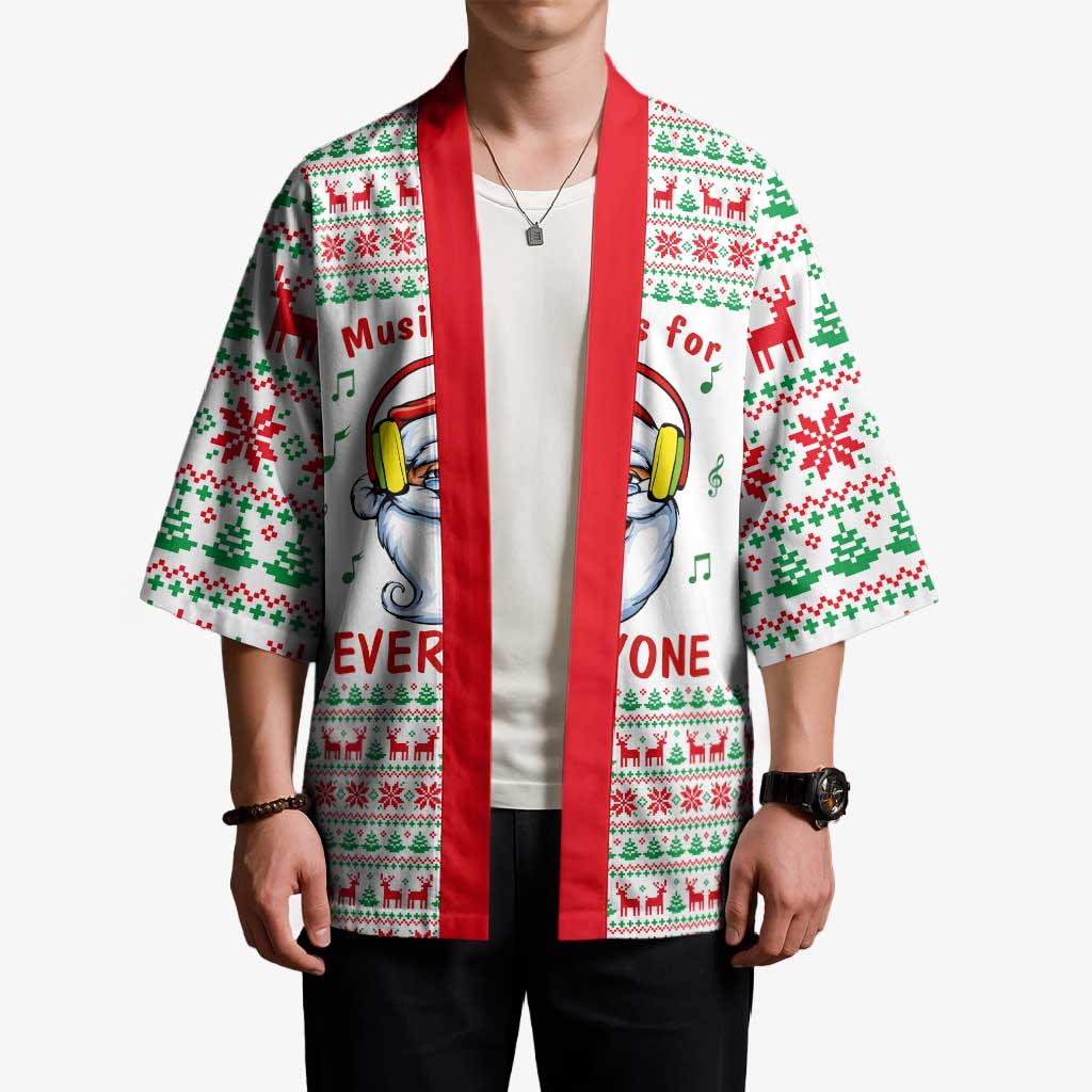 Funny Santa Music Is For Everyone Christmas Kimono Xmas Holiday Patterns - Wonder Print Shop