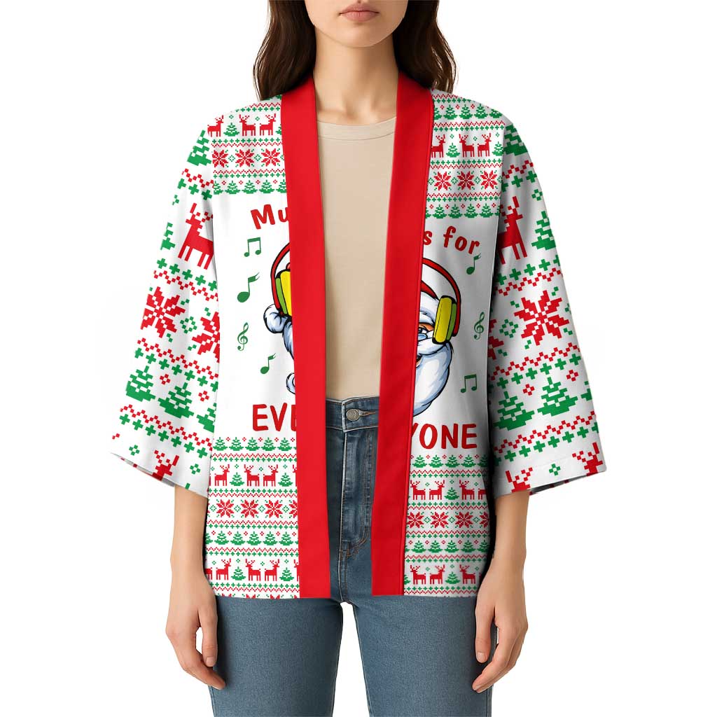 Funny Santa Music Is For Everyone Christmas Kimono Xmas Holiday Patterns - Wonder Print Shop