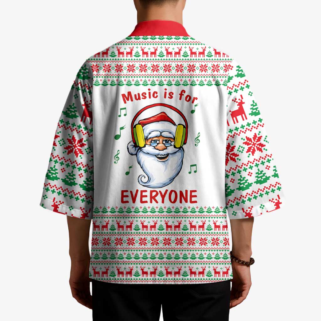 Funny Santa Music Is For Everyone Christmas Kimono Xmas Holiday Patterns - Wonder Print Shop