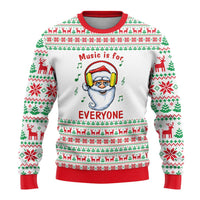 Funny Santa Music Is For Everyone Christmas Ugly Christmas Sweater Xmas Holiday Patterns - Wonder Print Shop