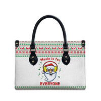 Funny Santa Music Is For Everyone Christmas Leather Bag Xmas Holiday Patterns - Wonder Print Shop