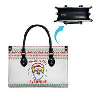 Funny Santa Music Is For Everyone Christmas Leather Bag Xmas Holiday Patterns - Wonder Print Shop
